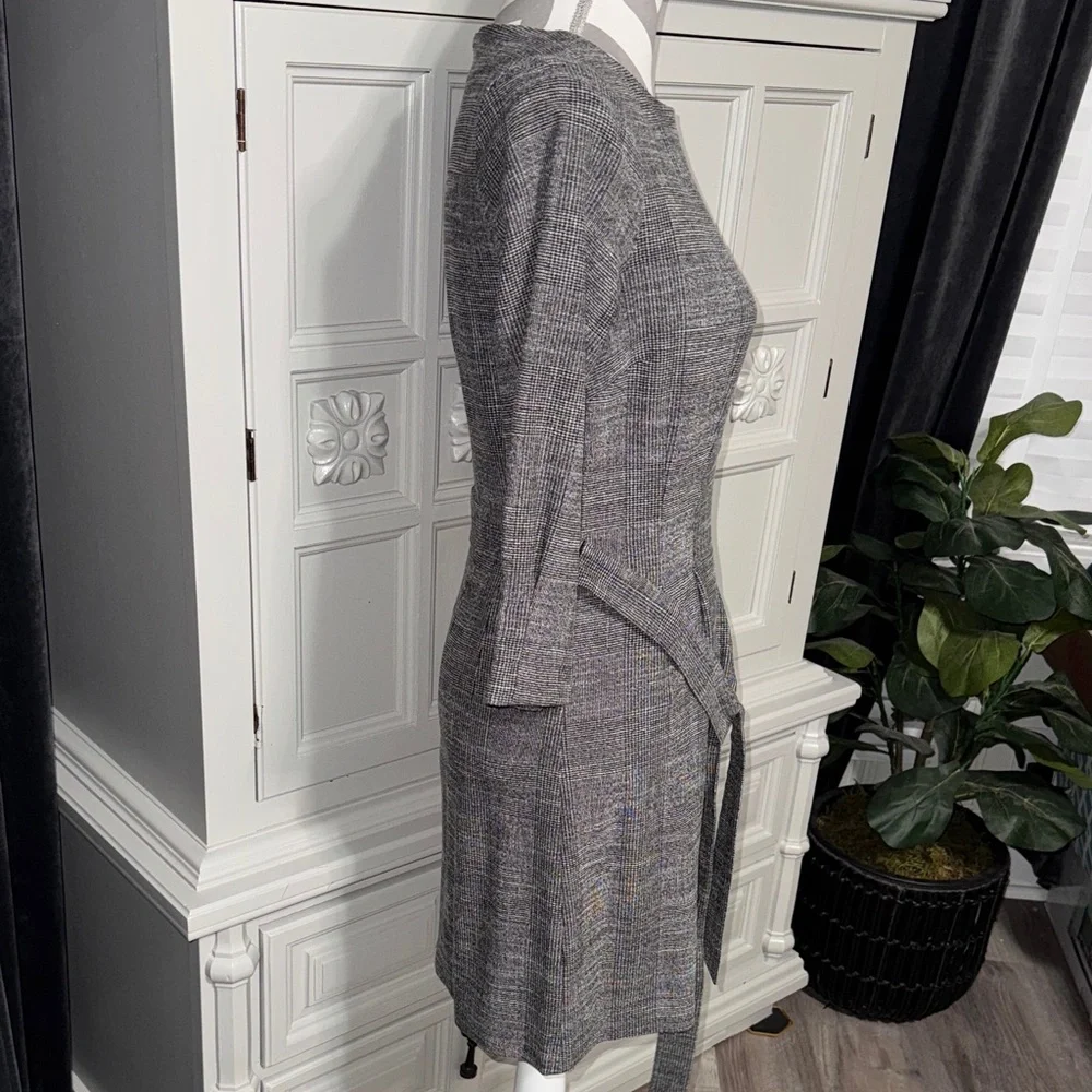 H&M Elegant Gray Plaid Dress Size XS